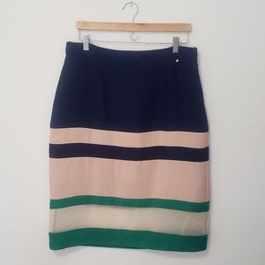 Navy/Nude/Green Anthropologie Pencil Skirt